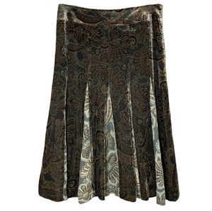 Ann Taylor Loft Velvet Pleated Paisley Skirt
